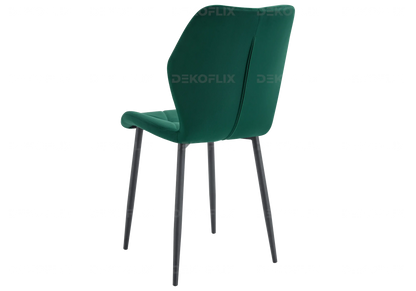 Lot de 4 chaises coquillage en vert sapin | Zyra