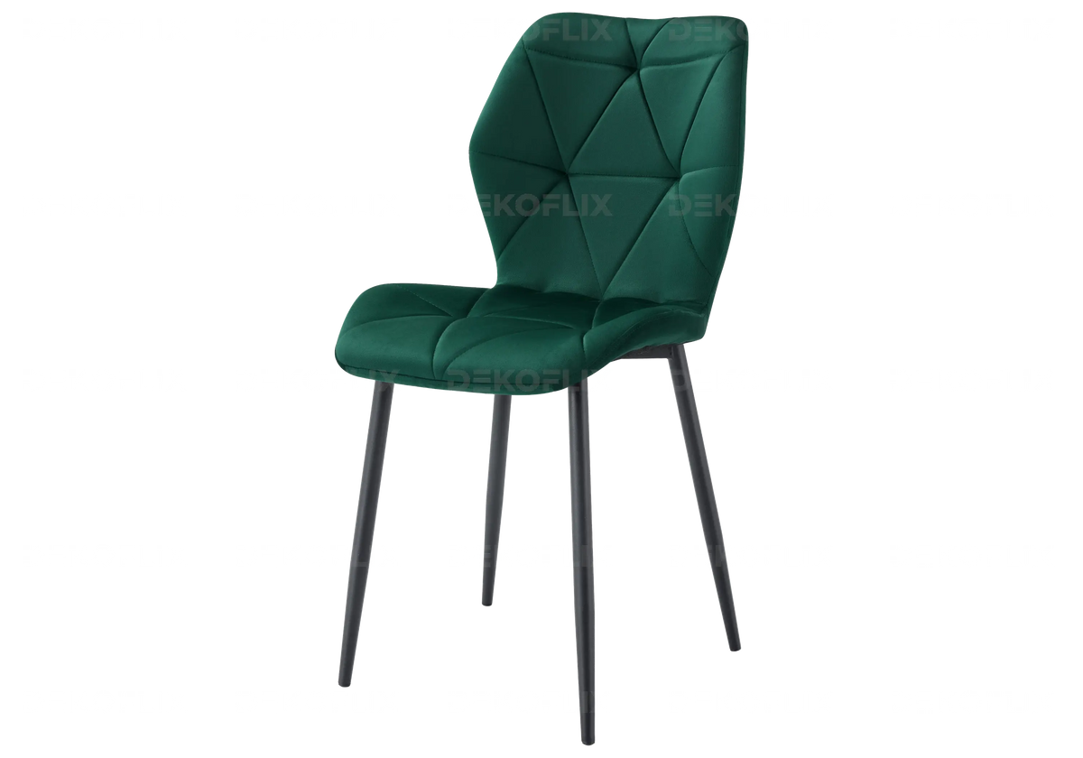 Lot de 4 chaises coquillage en vert sapin | Zyra
