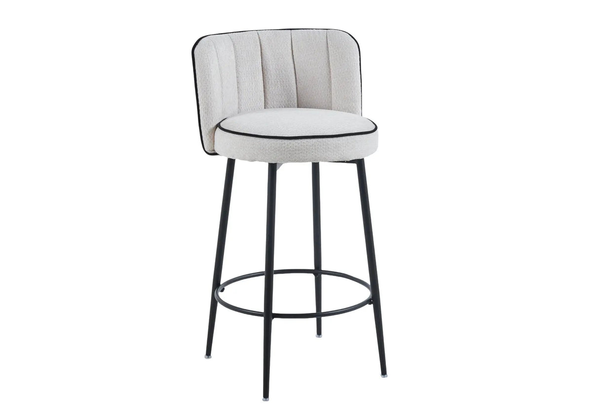 Lot de 2 chaises hautes de bar tissu écru | Veltra