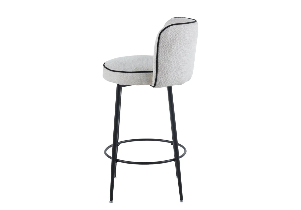 Lot de 2 chaises hautes de bar tissu écru | Veltra