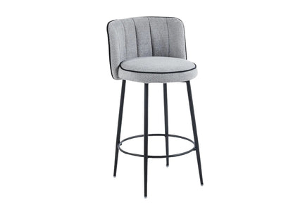 Lot de 2 chaises hautes de bar tissu gris | Veltra