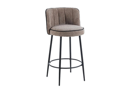 Lot de 2 chaises hautes de bar tissu taupe | Veltra