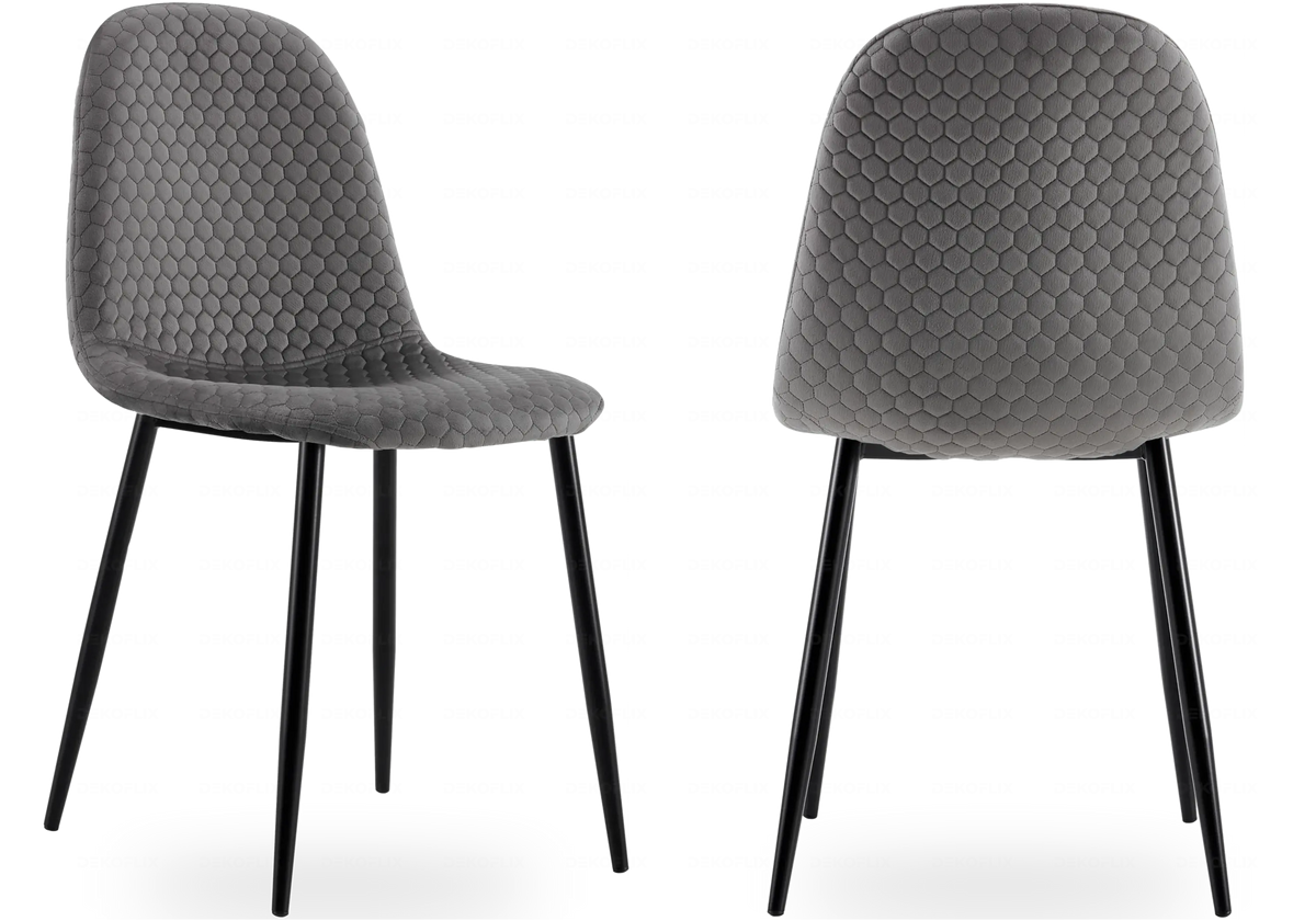 Lot de 6 chaises scandinaves en anthracite | Sixo