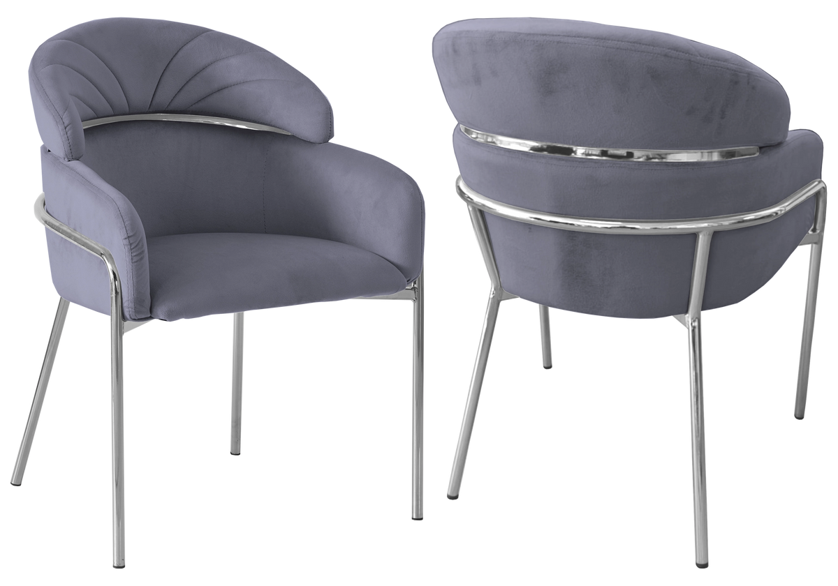 Ensemble table marbre blanc et 4 chaises grises | Xavi