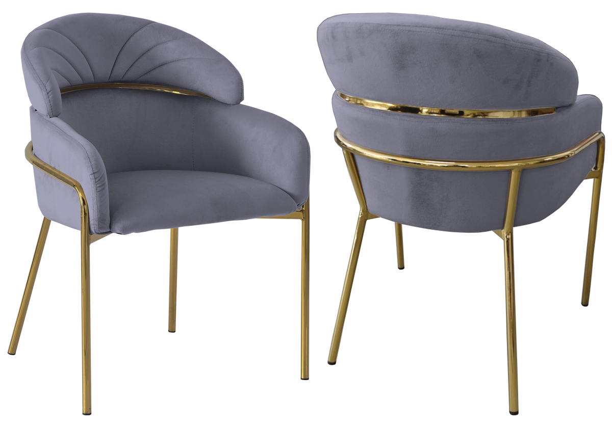 Ensemble table marbre blanc et 4 chaises grises | Xavi