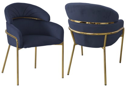 Lot de 4 chaises en noir et pieds dorés | Beda