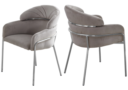 Ensemble table marbre blanc et 4 chaises taupe | Xavi