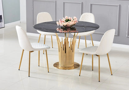Chaises scandinaves velours alvéolé beige x6 | Sixo