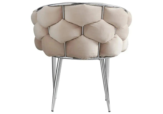 Lot de 2 fauteuils beige pieds argentés | Stratos