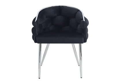 Lot de 2 fauteuils en noir pieds argentés | Stratos