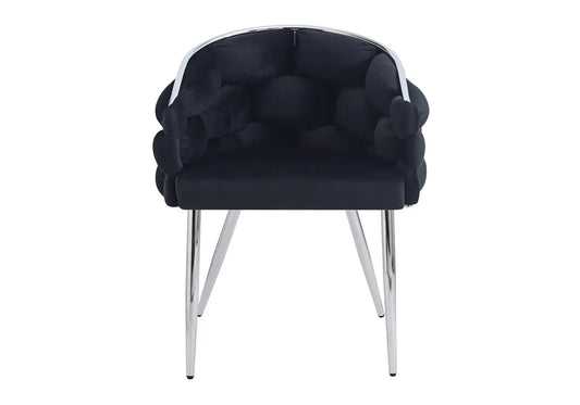 Lot de 2 fauteuils en noir pieds argentés | Stratos