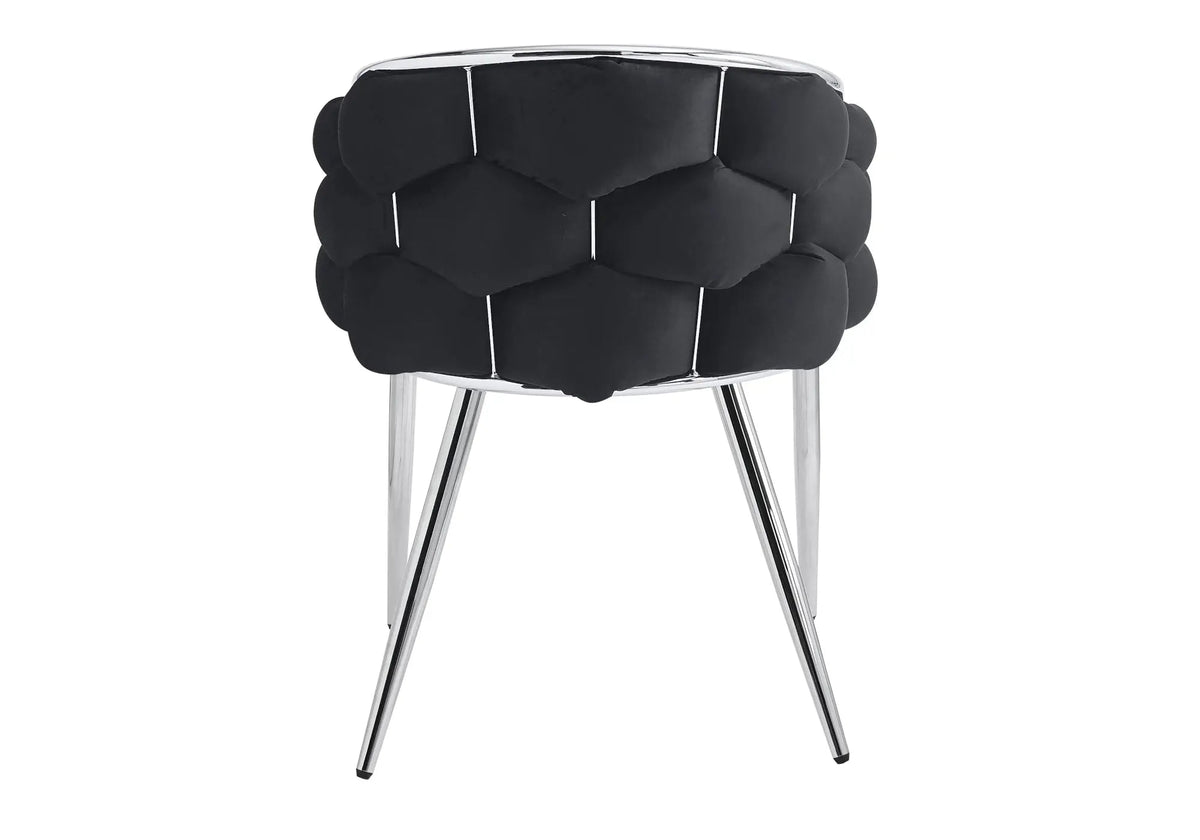Lot de 2 fauteuils en noir pieds argentés | Stratos