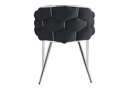 Lot de 2 fauteuils en noir pieds argentés | Stratos