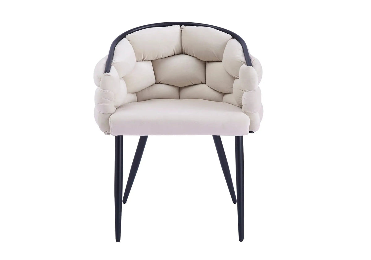 Lot de 2 fauteuils de table beige | Stratos