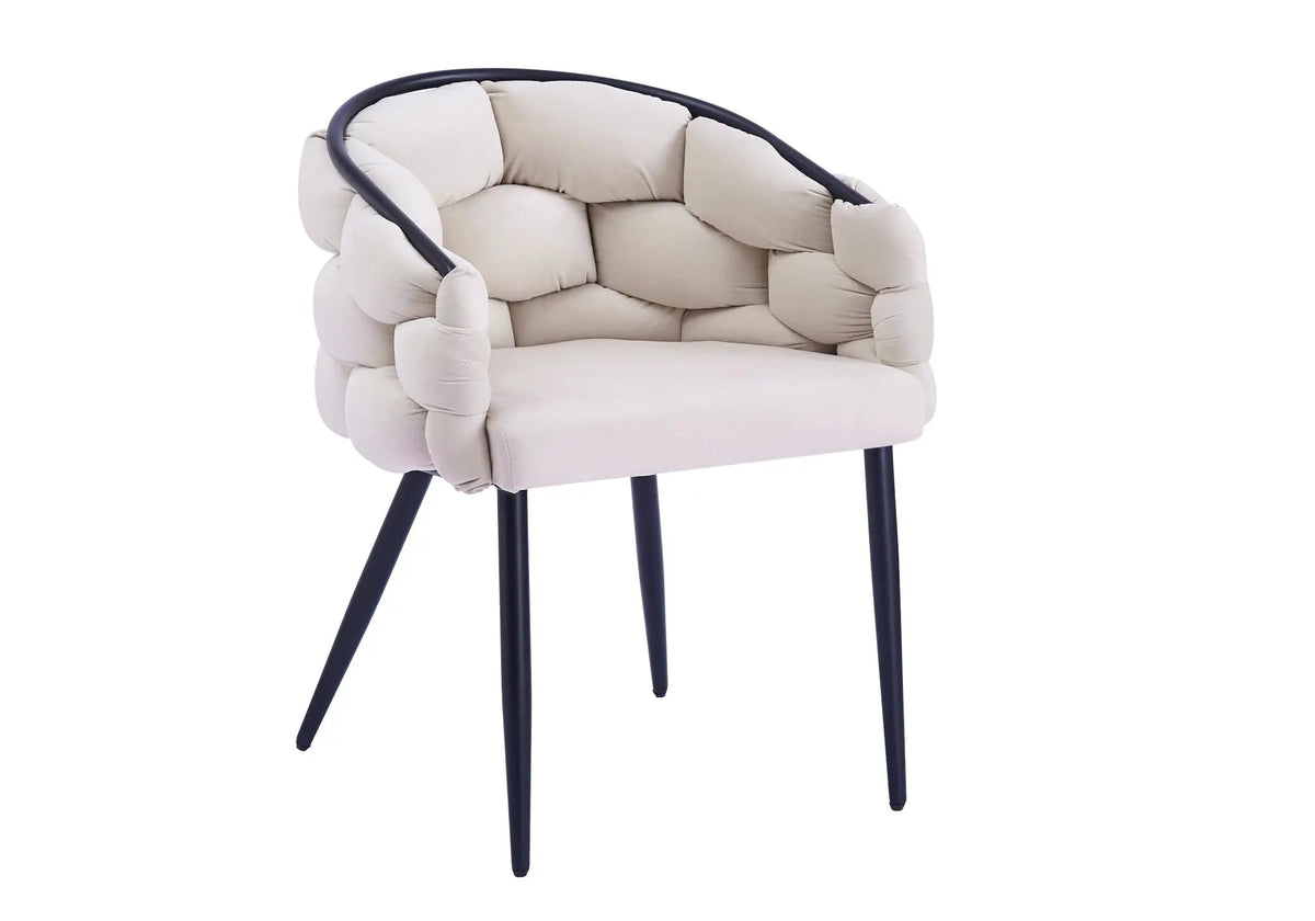 Lot de 2 fauteuils de table beige | Stratos