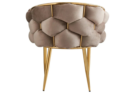 Lot de 2 fauteuils taupe pieds dorés | Stratos