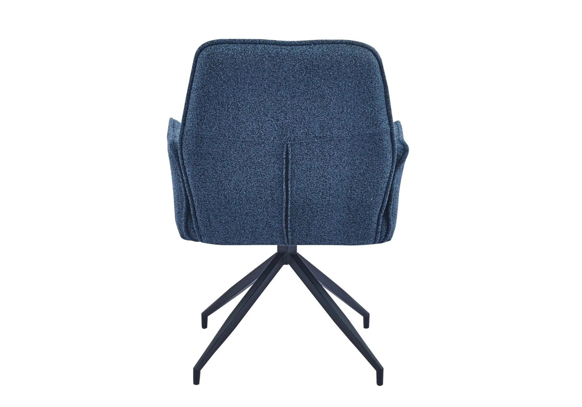 Lot de 2 fauteuils de table pivotants tweed bleu | Zyra