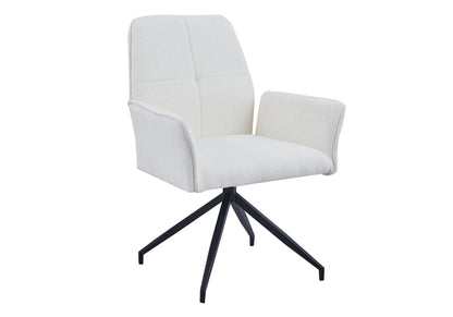 Lot de 2 fauteuils de table pivotants en tweed écru | Zyra