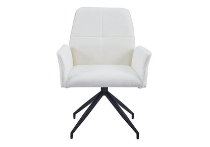 Lot de 2 fauteuils de table pivotants en tweed écru | Zyra