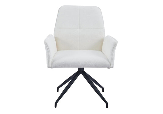 Lot de 2 fauteuils de table pivotants en tweed écru | Zyra