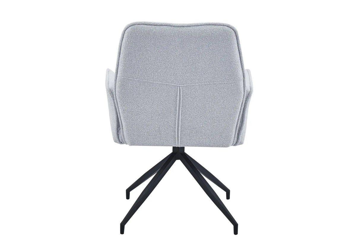 Lot de 2 fauteuils de table pivotants en tweed gris | Zyra