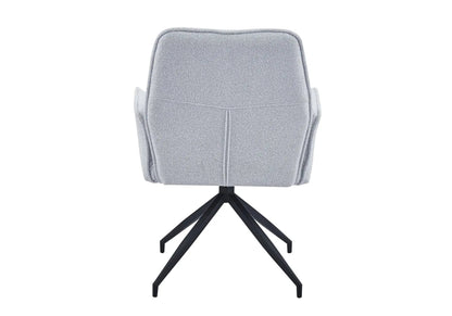 Lot de 2 fauteuils de table pivotants en tweed gris | Zyra