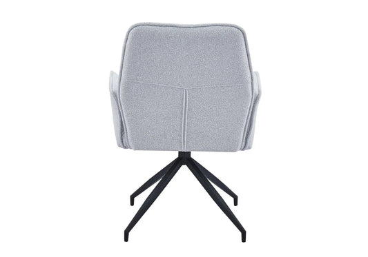 Lot de 2 fauteuils de table pivotants en tweed gris | Zyra