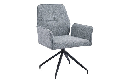 Fauteuils de table pivotants en tweed noir x2 | Zyra