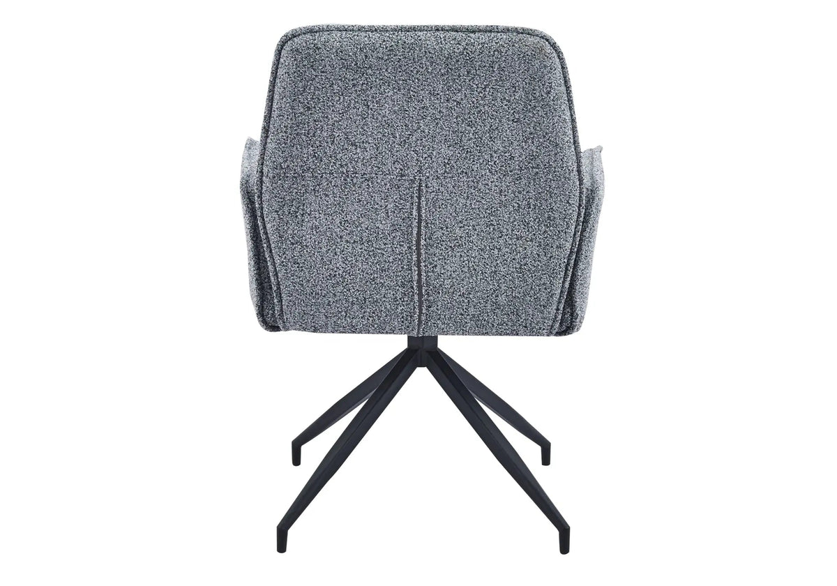 Fauteuils de table pivotants en tweed noir x2 | Zyra