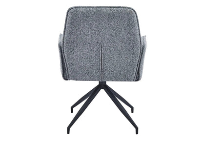 Fauteuils de table pivotants en tweed noir x2 | Zyra