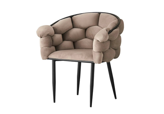 Lot de 2 fauteuils de table en taupe | Stratos