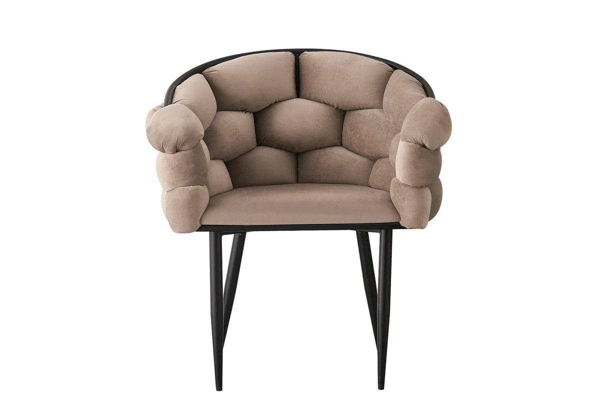 Lot de 2 fauteuils de table en taupe | Stratos