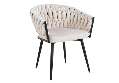 Lot de 2 fauteuils de table en beige | Vexis