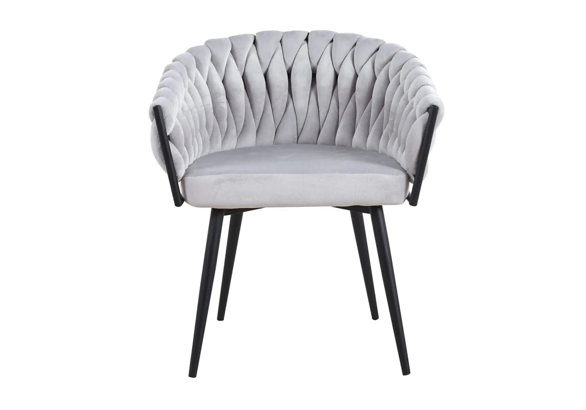 Lot de 2 fauteuils de table en gris | Vexis