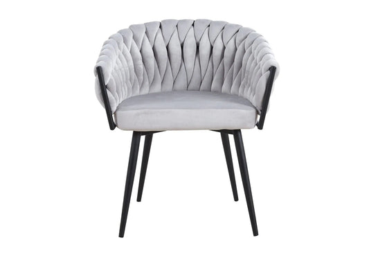 Lot de 2 fauteuils de table en gris | Vexis