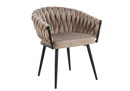 Fauteuil de table taupe pieds noirs x2 | Vexis