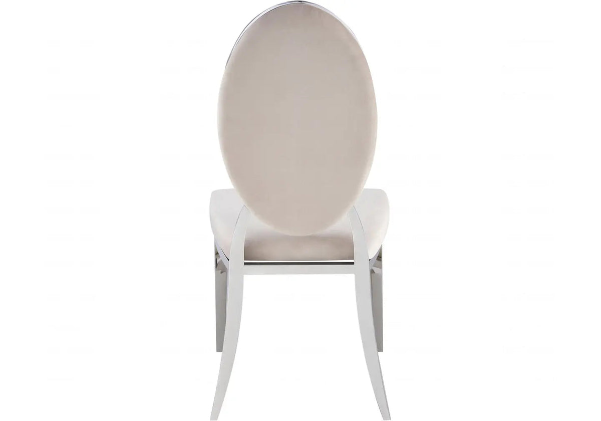 4 chaises médaillon capitonnées beige | Iris