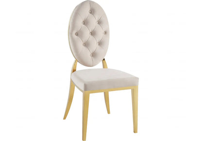 Lot de 4 chaises médaillon beige et doré | Iris