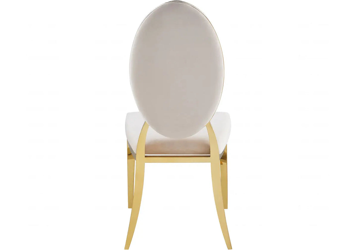 Lot de 4 chaises médaillon beige et doré | Iris