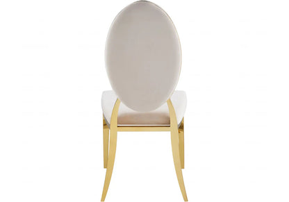 Lot de 4 chaises médaillon beige et doré | Iris