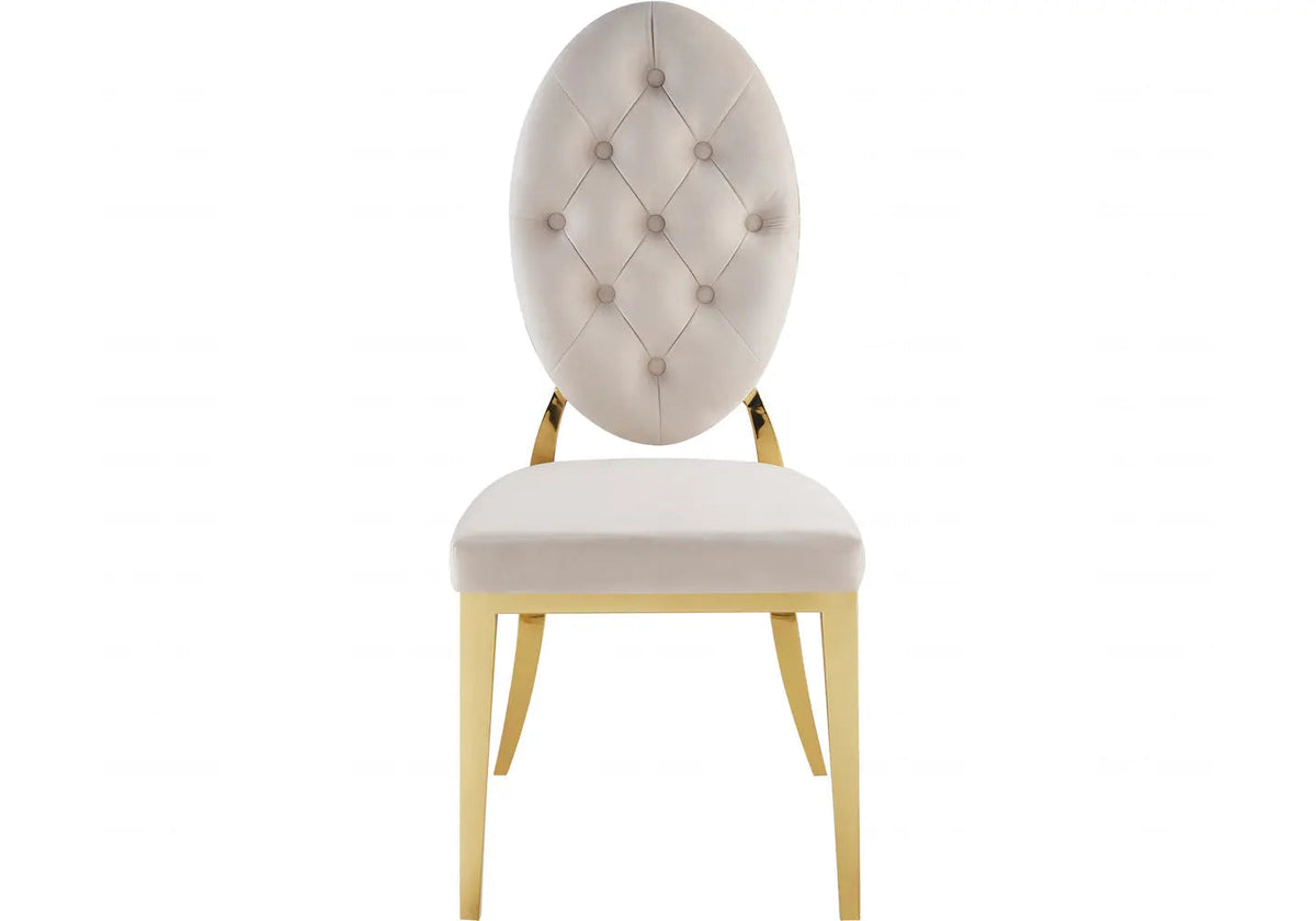 Lot de 4 chaises médaillon beige et doré | Iris