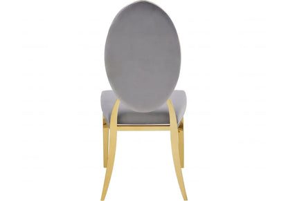 Lot de 4 chaises médaillon capitonnées gris | Iris