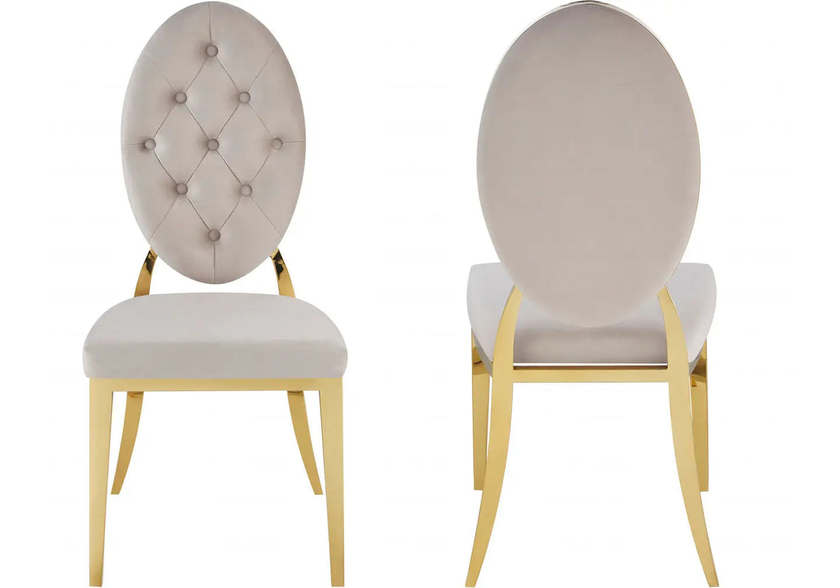 Lot de 4 chaises médaillon taupe doré | Iris