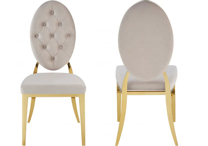 Lot de 4 chaises médaillon taupe doré | Iris