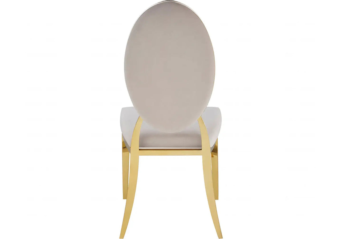Lot de 4 chaises médaillon taupe doré | Iris