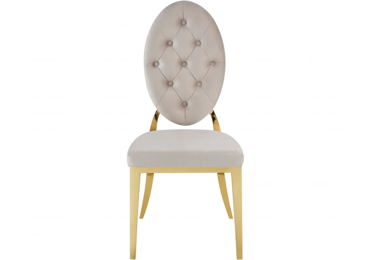 Lot de 4 chaises médaillon taupe doré | Iris