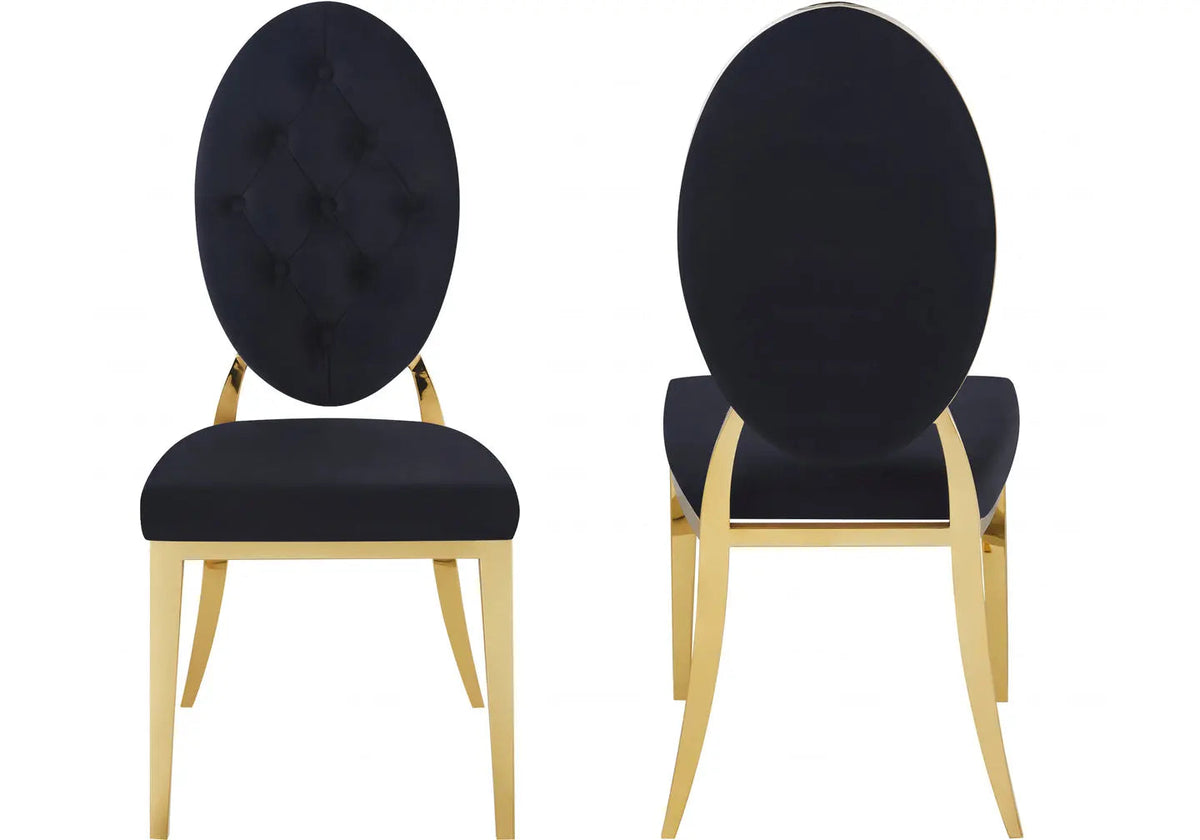 Lot de 4 chaises médaillon noir et doré | Iris