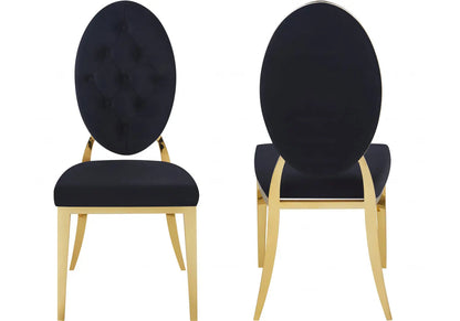 Lot de 4 chaises médaillon noir et doré | Iris