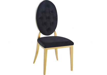 Lot de 4 chaises médaillon noir et doré | Iris