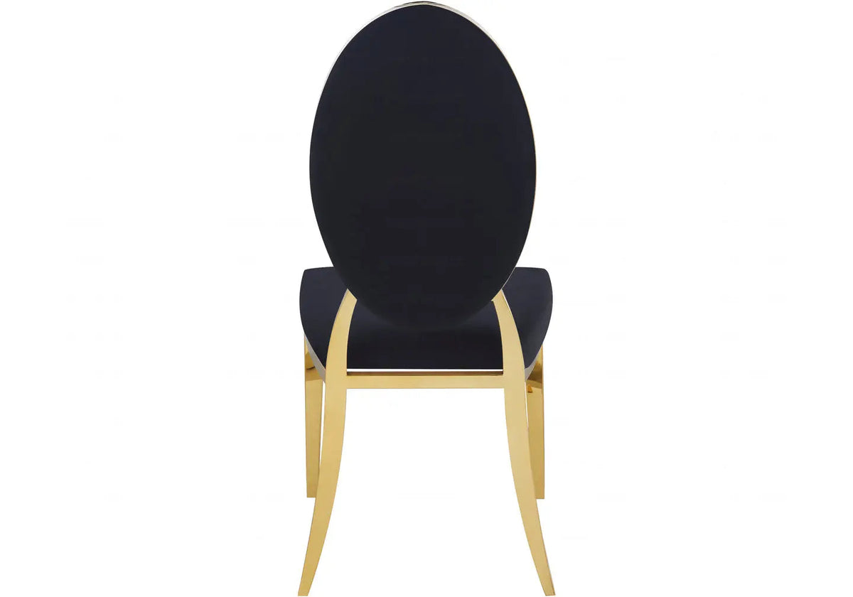 Lot de 4 chaises médaillon noir et doré | Iris